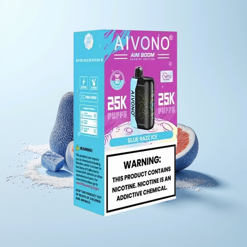 Aivono Aim Boom 25000 Puff 0-5% Nikotin 28ml Azul Áfonya Jég Elfogyasztható E-Cigi