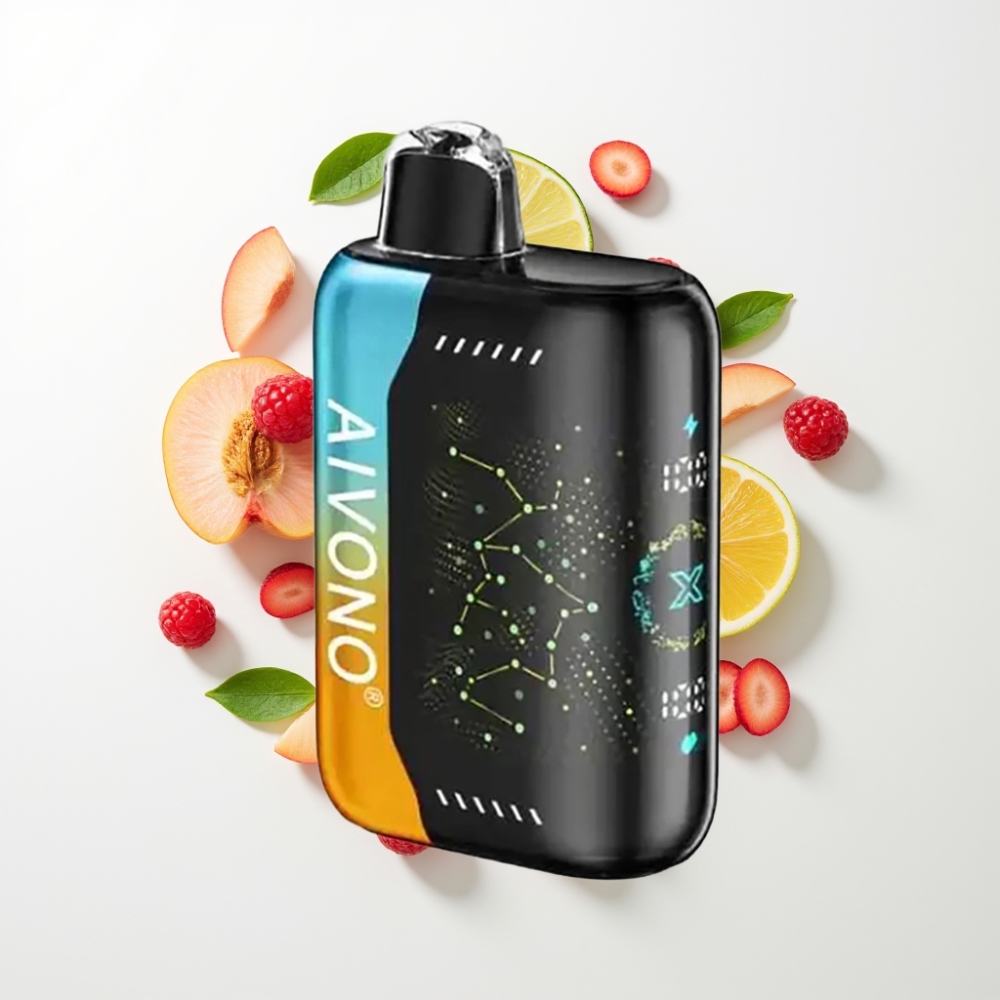 Aivono Aim Boom 25000 Puff 0-5% Nikotin 28ml E-Liquid Málna Barack Lime Ízesítésű Eldobható Vape