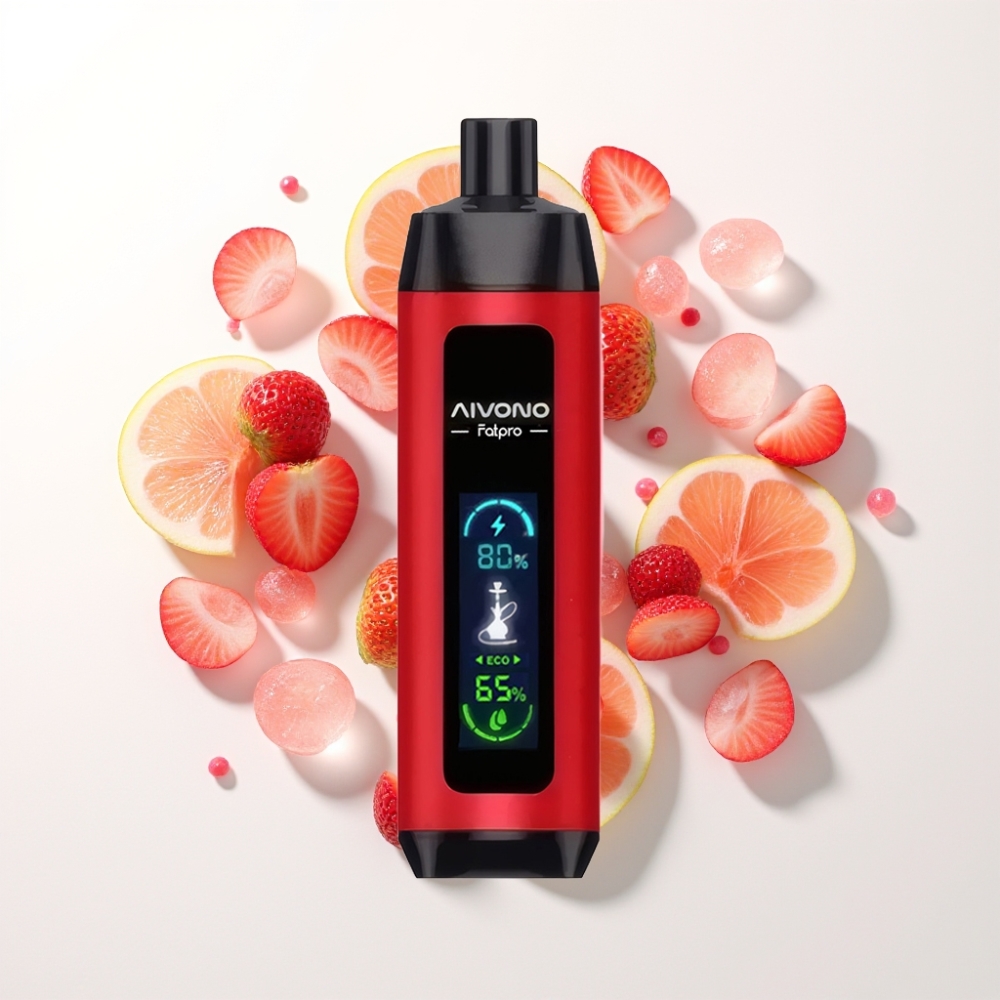 Aivono AIM FATPRO 22000 Puff E-liquidos 28ml, Eper Ütés Íz, 0,6 ohm Háló Tekercs