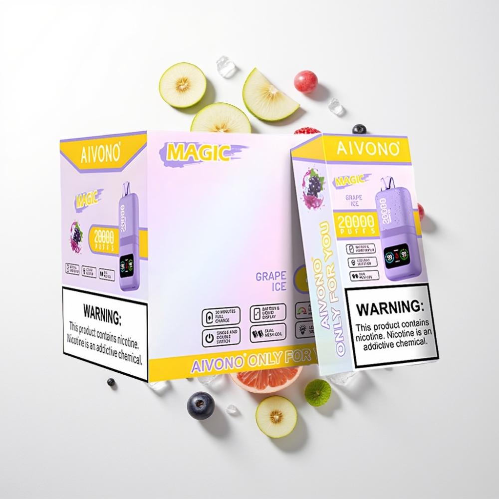 Aivono AIM MAGIC 20000 Bocs Disposable Vape – 26ml, Kettős Mesh, LCD, Type-C, 600mAh, Jégbor Íz