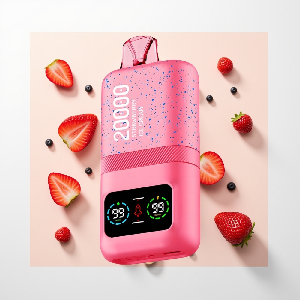Aivono AIM MAGIC 20000 Puff Elszívható E-cigaretta, 26ml, Dupla Mesh, LCD, Type-C, 600mAh, Eperfagylalt