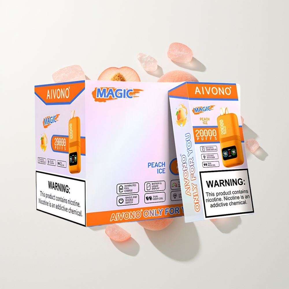 Aivono AIM MAGIC 20000 Puffs – 26ml, Kettős Mesh, LCD, Type-C, Őszibarack Jég