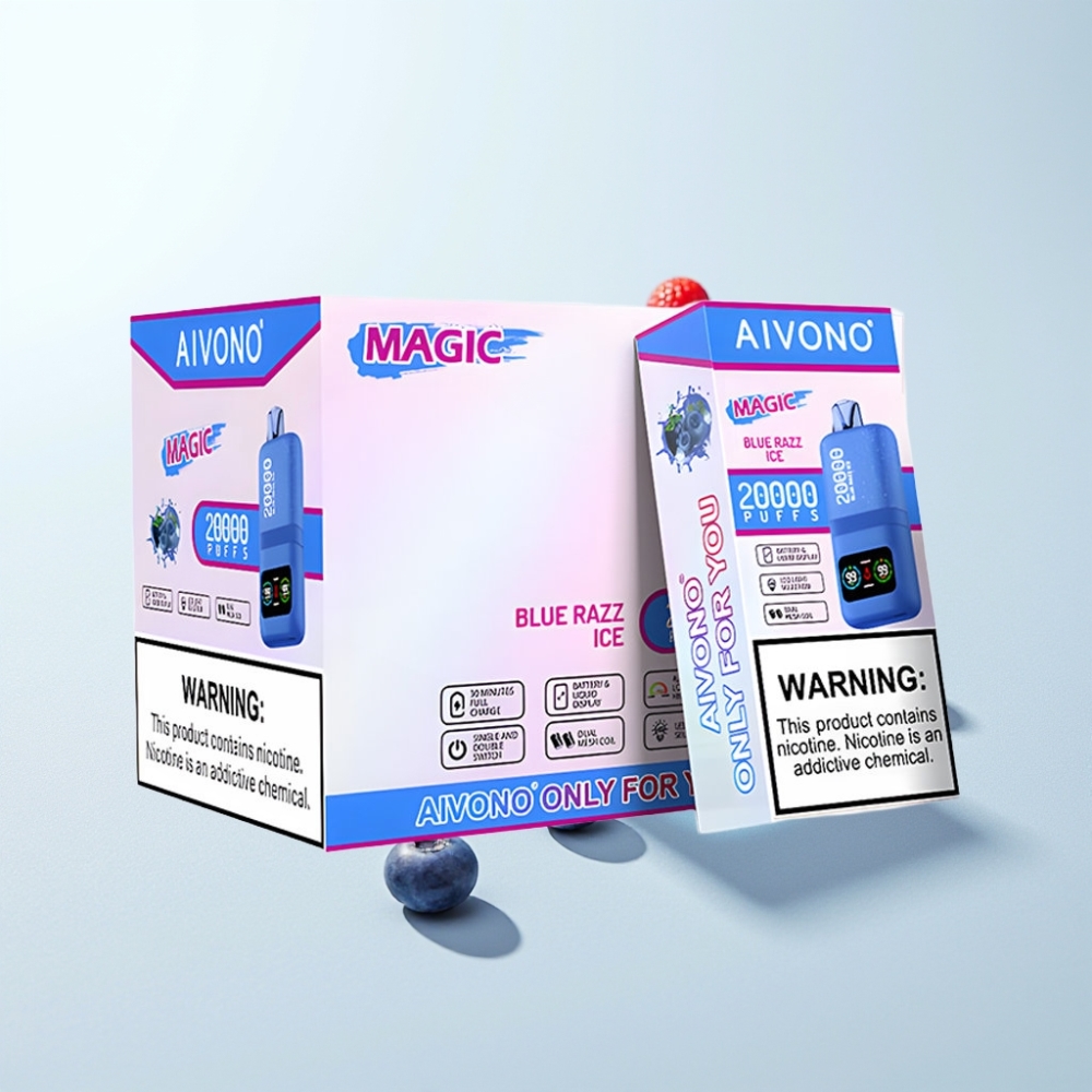 Aivono AIM MAGIC 20000 Puffs Azules Málna Jég 26ml Dual Mesh Coils LCD
