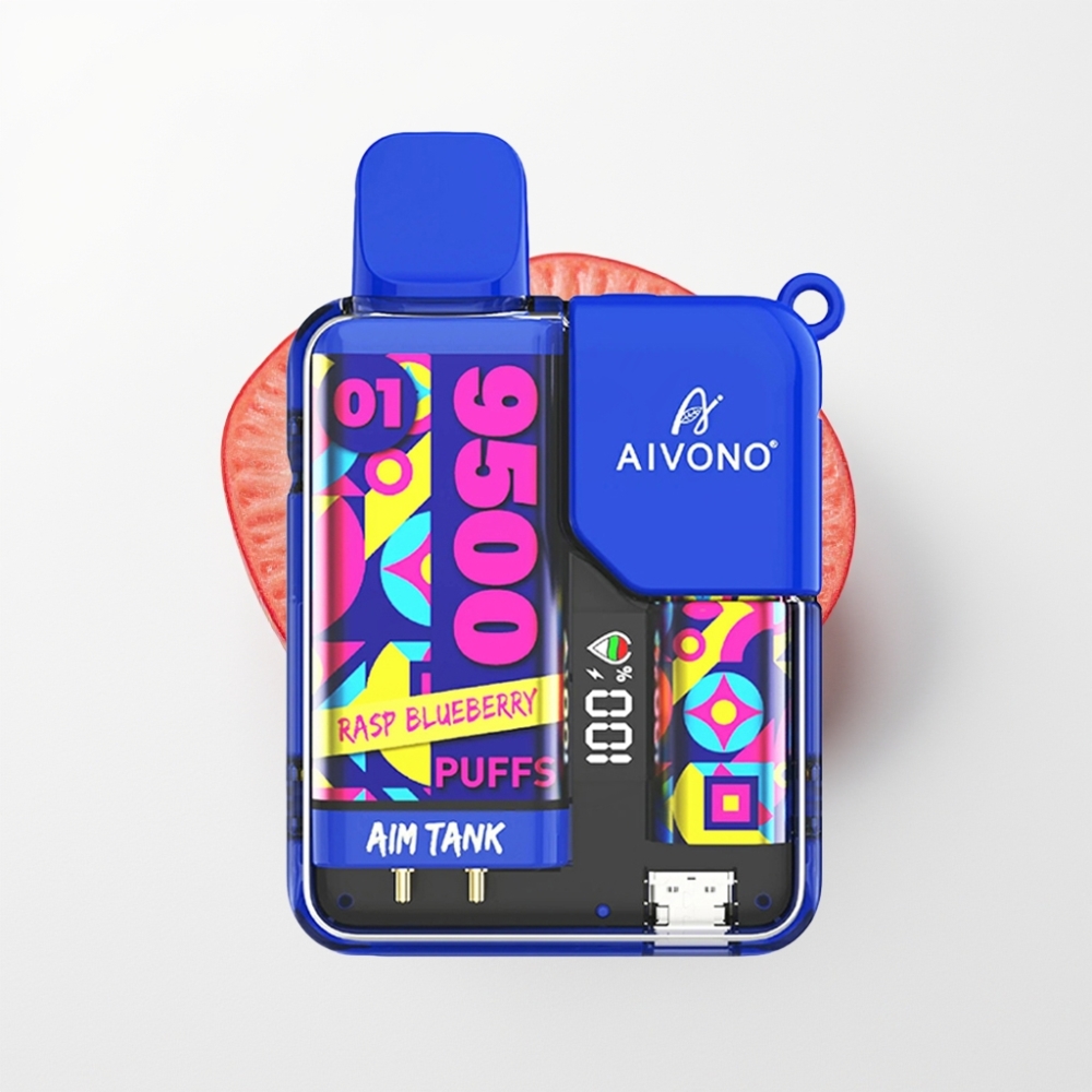 Aivono AIM-TANK 9500 Puffs 18ml 650mAh LCD MálnaÁfonya Eldobható E-cigaretta