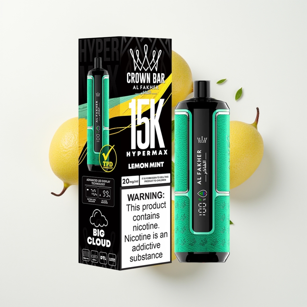 Al Fakher Crown Bar 15K Hypermax Eldobható E-Cigi Citrommenta 22ml 600mAh