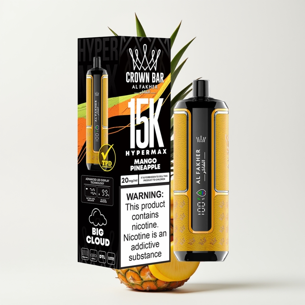 Al Fakher Crown Bar 15K Hypermax Eldobható Vape Készlet Mango-Ananász