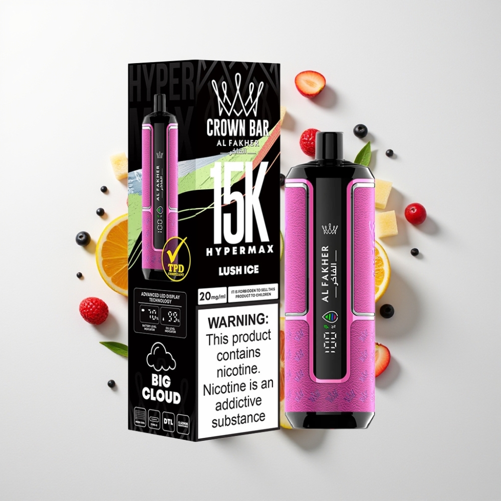 Al Fakher Crown Bar 15K Hypermax Eldobható Vape Kit – 22ml, 15 000 Füst, 600mAh, Luch Jég