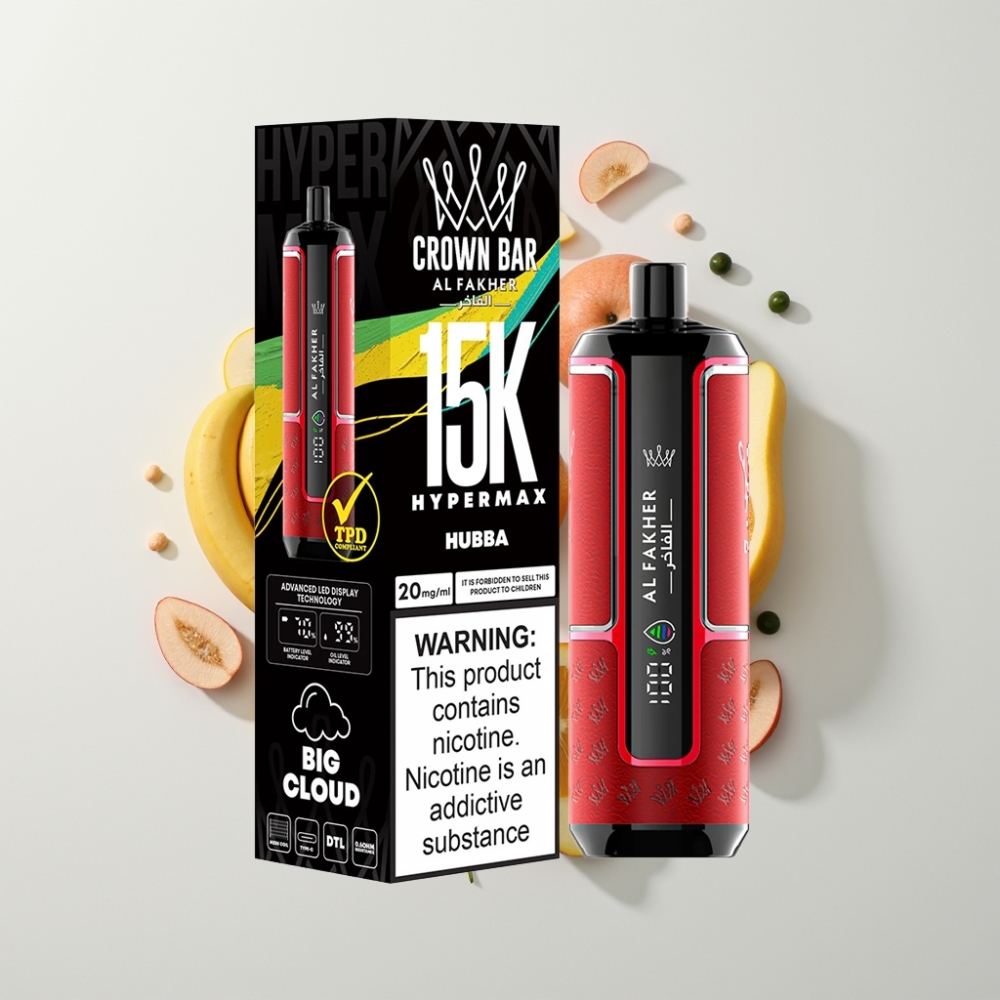 Al Fakher Crown Bar 15K Hypermax Eldobható Vape Kit – 22ml, 600mAh, 15 000 Puff, 6mg/ml