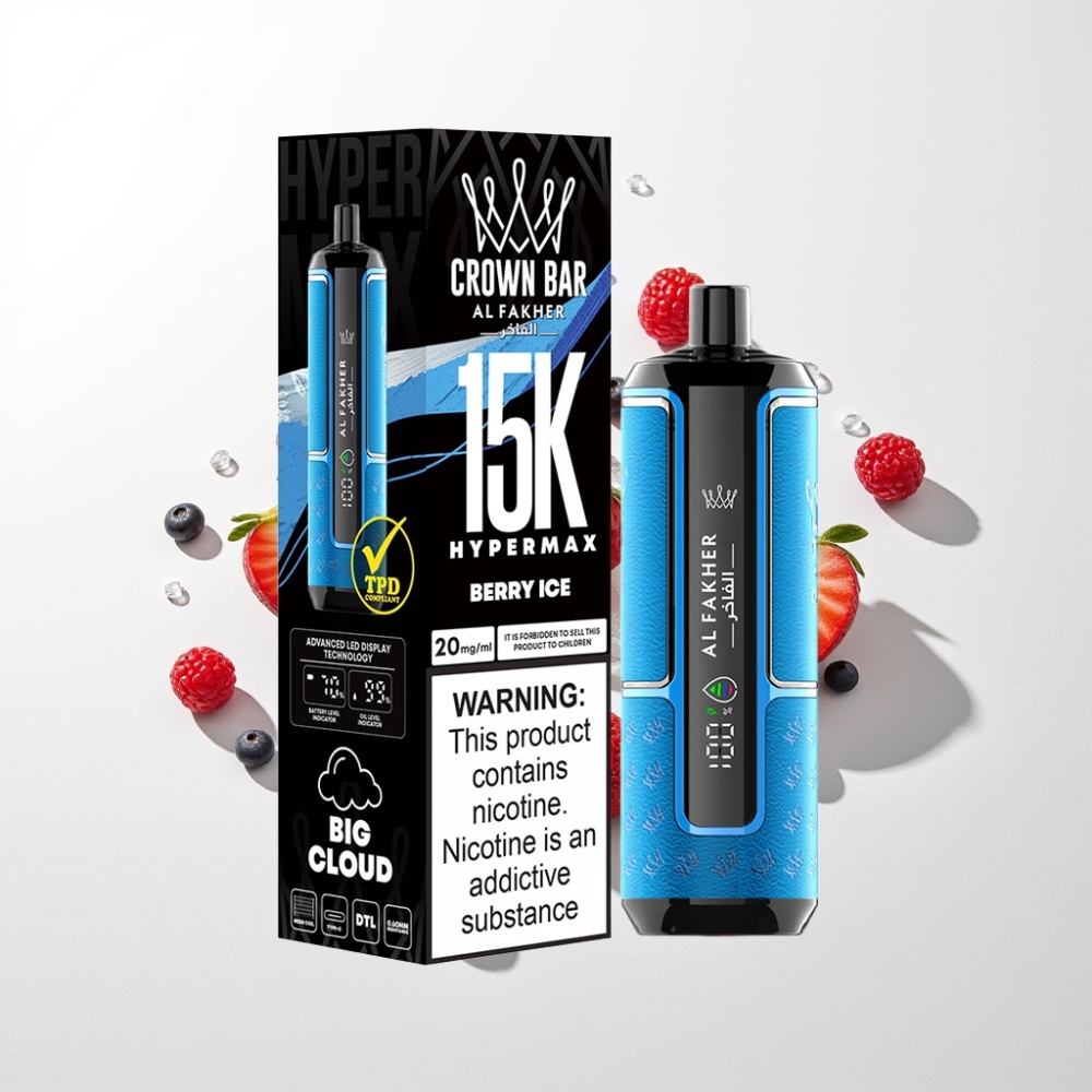 Al Fakher Crown Bar 15K Hypermax Eldobható Vape Kit Bogyós Jég
