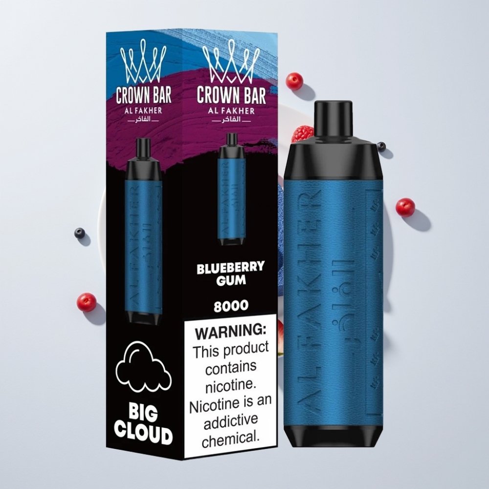 Al Fakher Crown Bar 8000 Crystal Egyszerhasználatos E-vape Áfonyás Rágó (600mAh, 18ml, 8000 Puff)