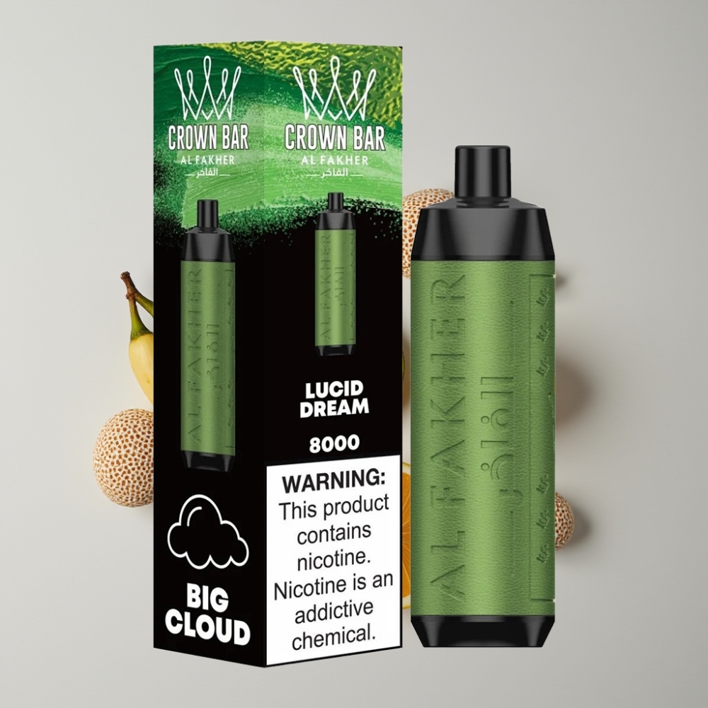 Al Fakher Crown Bar 8000 Crystal Egyszerhasználatos Vape – 600mAh, 18ml, 8000 Szippantás, Áttetsző Álom