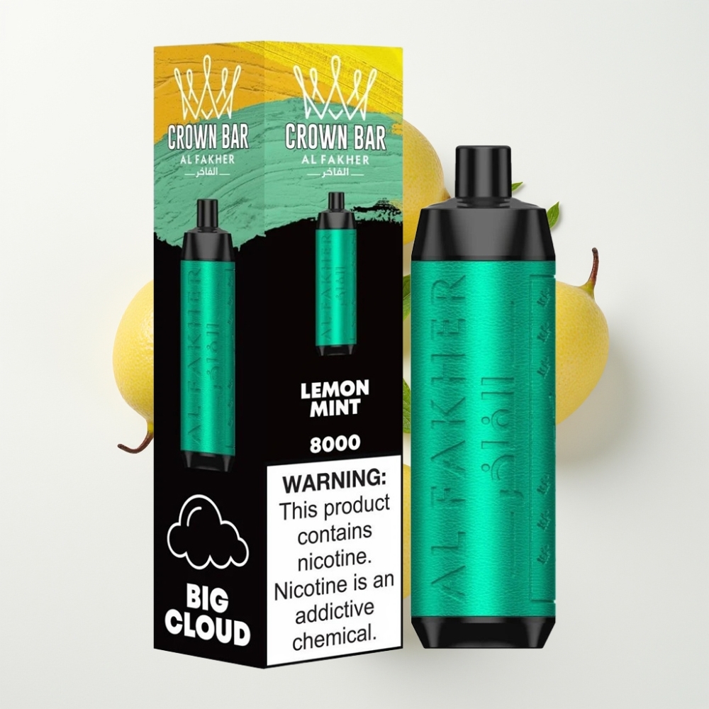 Al Fakher Crown Bar 8000 Crystal Egyszerhasználatos Vape Citrom Menta 600mAh 18ml