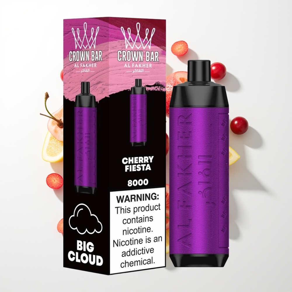 Al Fakher Crown Bar 8000 Crystal Egyszerhasználatos Vape Csereszne Ünnep 600mAh 18ml 5mg