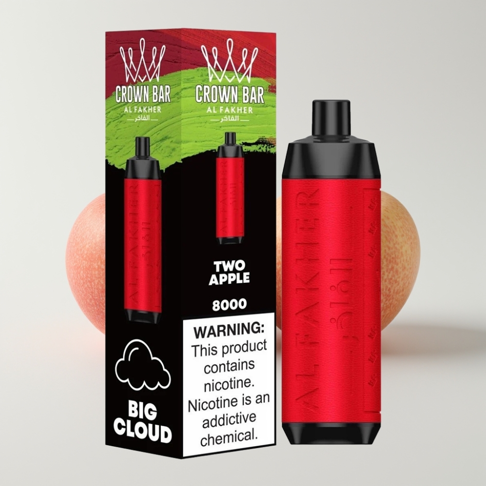 Al Fakher Crown Bar 8000 Crystal Egyszerhasználatos Vape – Két Alma, 18ml, 8000 Szívás, 5mg Nikotin