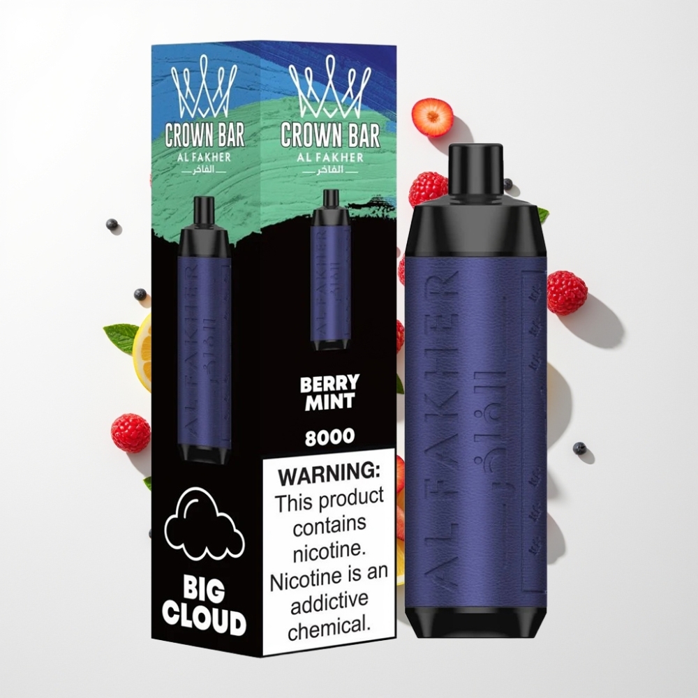 Al Fakher Crown Bar 8000 Crystal Eldobható Vape Borsmenta Íz 600mAh, 18ml, 8000 Szájrat
