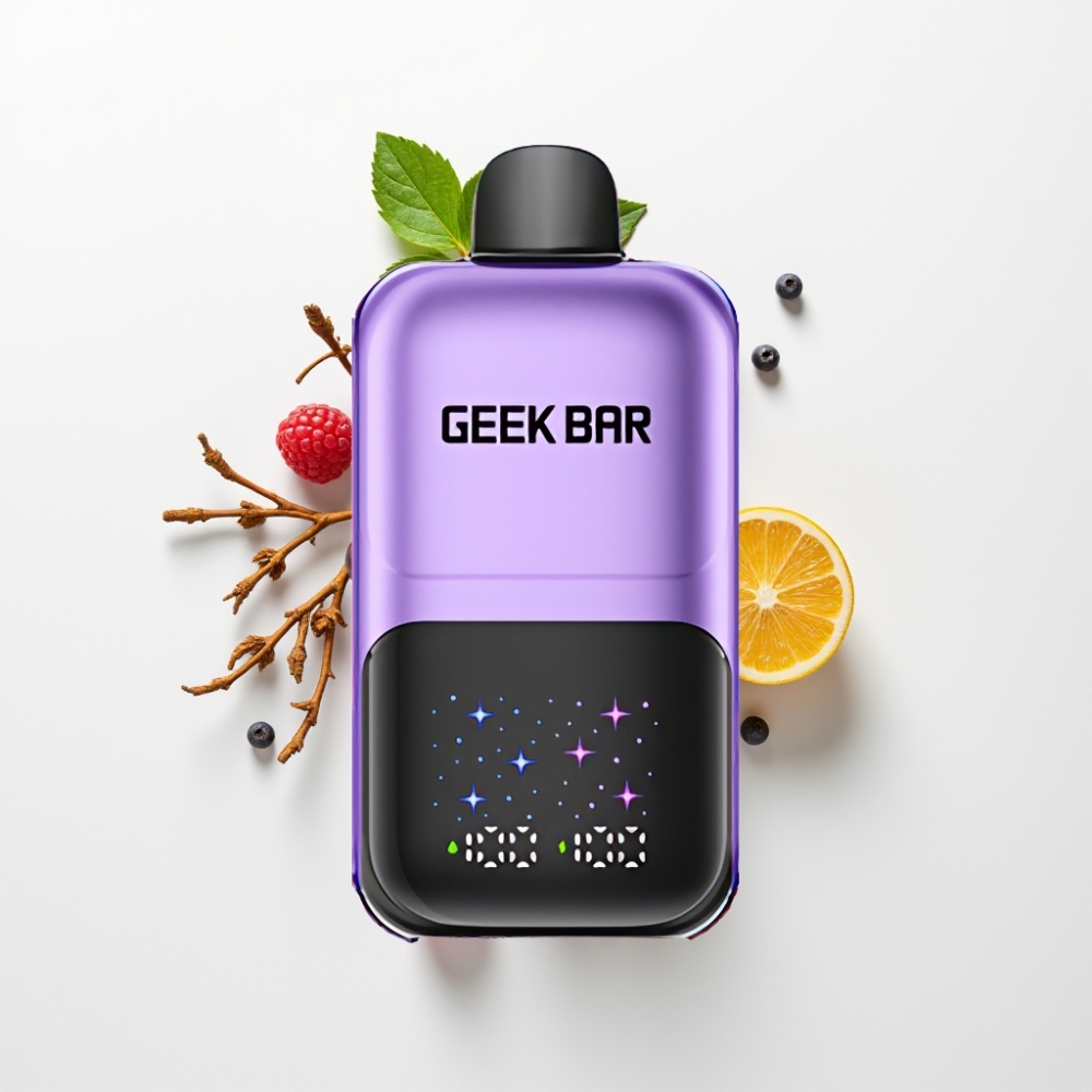 GEEK BAR 2GO 20ml 50000 Puff Két Sorozat Eldobható E-párologtató Málna & Szőlő