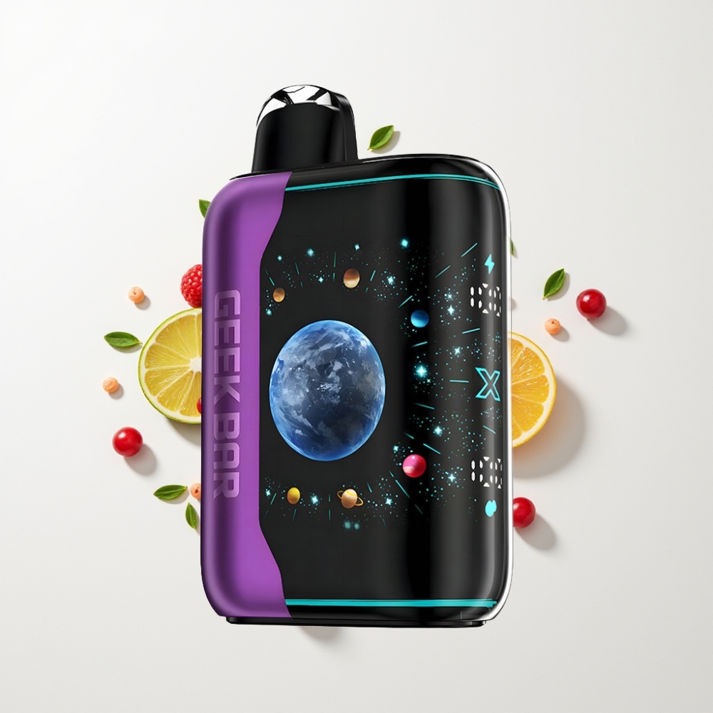 GEEK BAR Platinum Edition 25000 Egyszerhasználatos Vape – 20mL E-Liquid, 2% Nikotin, Dinamikus Képernyő, Dupla Mesh Coil, Bogyós-Cseresznyés-Lime Íz