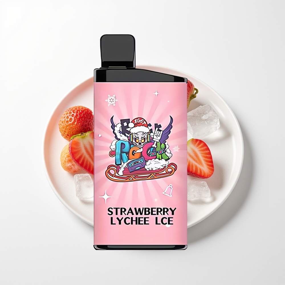 IGET Bar 3500 Puffs Eldobható E-cigaretta Eper-Licsi Jég 1,2 Ohm Mesh Coil 1400 mAh