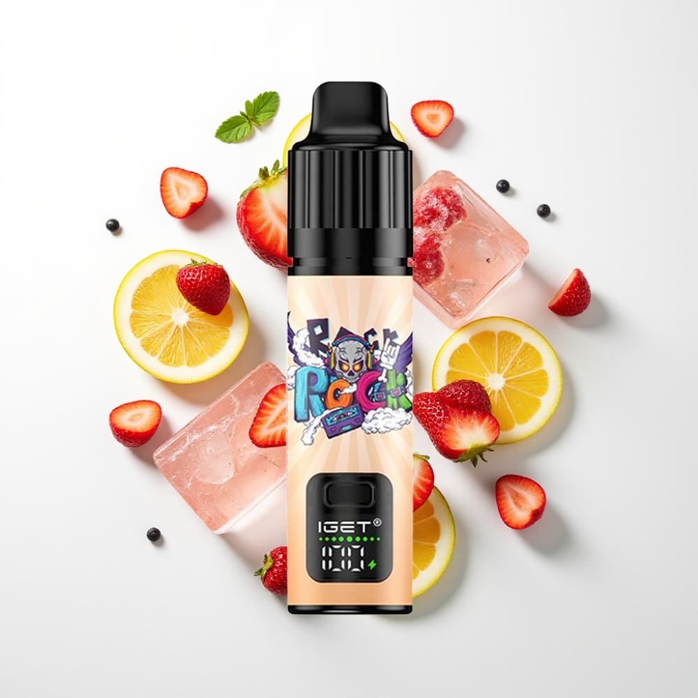 IGET BAR PLUS S3 POD 10000 Puff Egyszerhasználatos E-cigaretta Eper-Kiwi Jéggel, 18 ml, 5% Nikotin