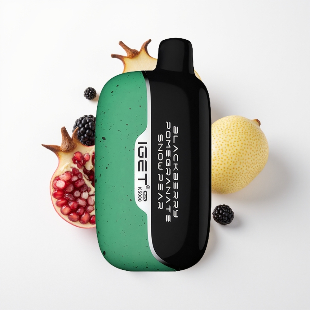 IGET Moon K5000 Puff Elszívható E-szigaret Feketebogyó Gránátalma Hókörte (81,5 g, 5000 Puff, 1,35 Ohm Mesh, PC)