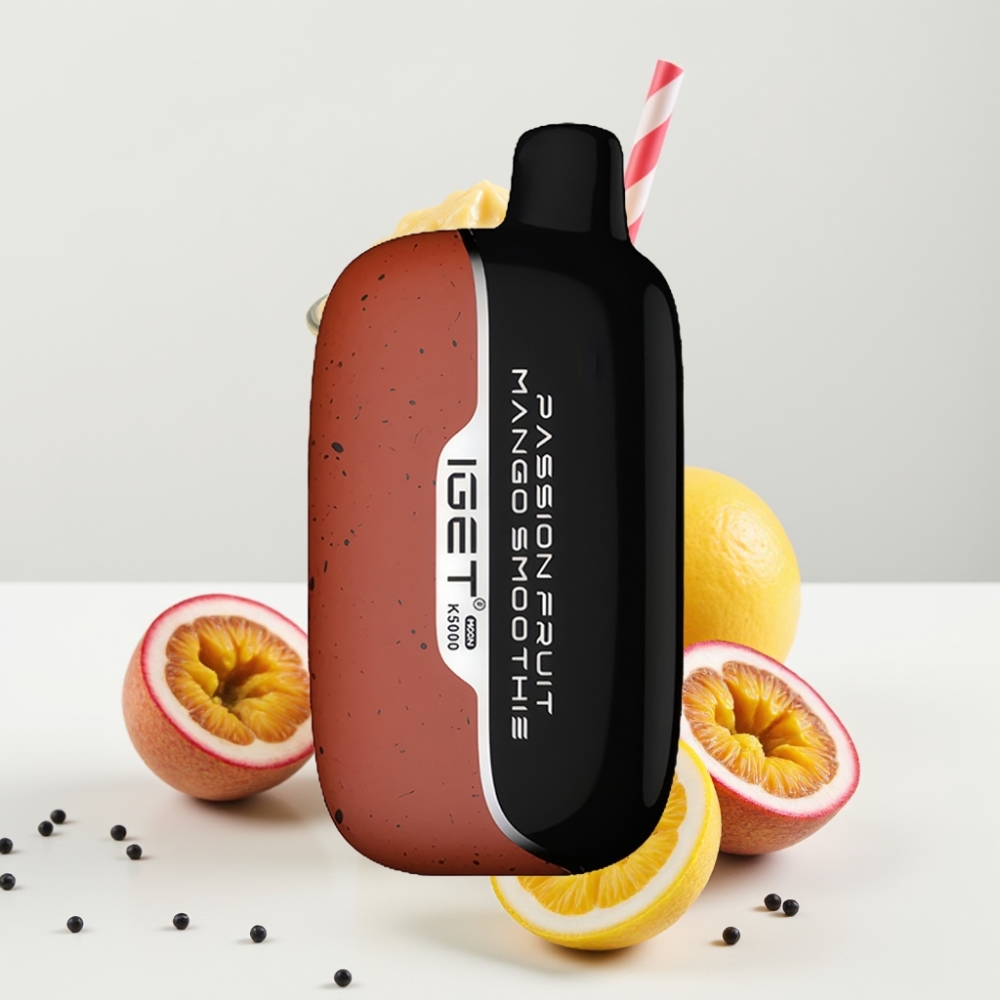 IGET Moon K5000 Puffs Eldobható Vape Szenvedélyes Gyümölcs Mango Smoothie – 5000 Puff, Mesh Coil 1.35 Ohm, PC