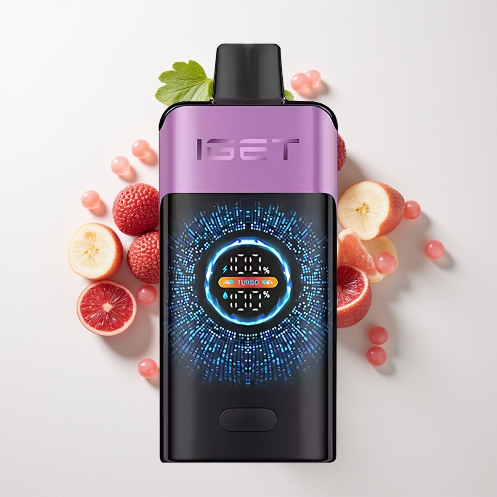 IGET ONE 12000 Puff Eldobható E-Cigi Chupa Chups Szőlő, 2700 mAh, Képernyős