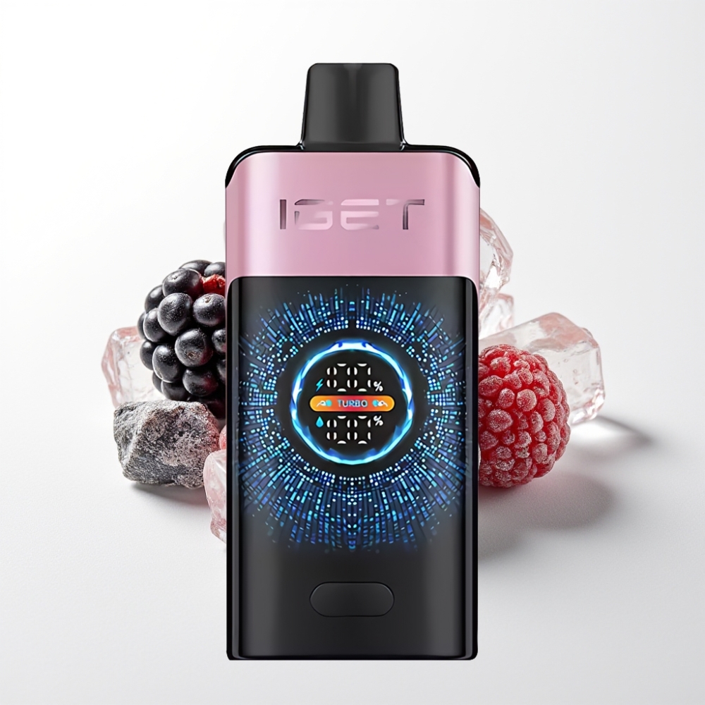IGET ONE 12000 Puff Eldobható E-Cigi Feketeáfonya Jég – 2700 mAh, Kettős Mesh Tekercs, Turbo Mód