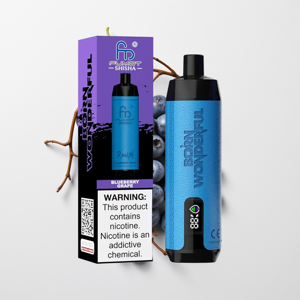 RandM Fumot Shisha 10000 Böf Eledobható Vape – Azul Áfonya Szőlő, 18ml, 0.5% Nikotin