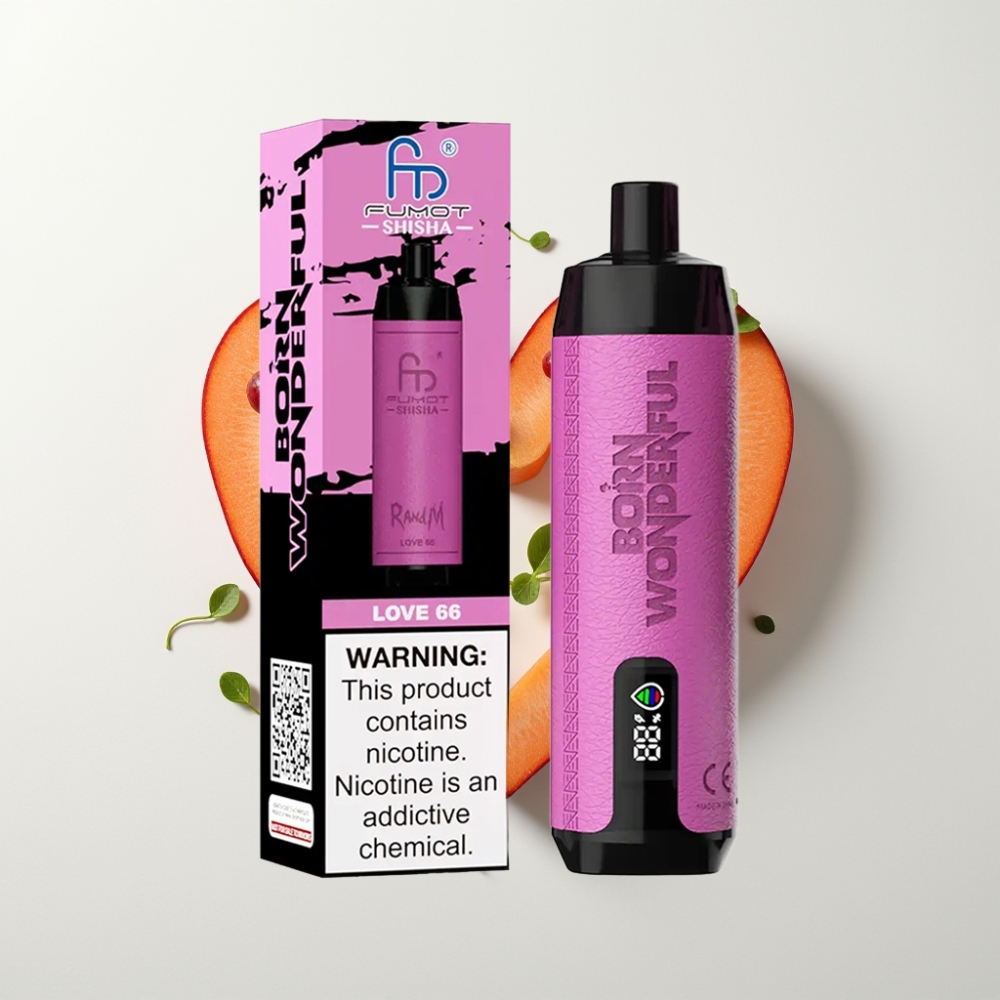 RandM Fumot Shisha 10000 Puff Egyszerhasználatos E-cigaretta LED Kijelző, 18ml, Típus-C, Szerelmi 66