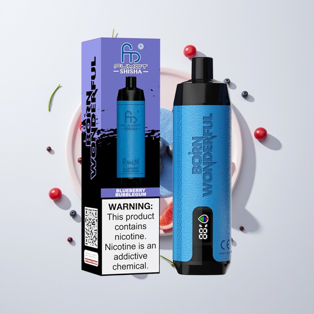 RandM Fumot Shisha 10000 Puff Egyszerhasználatos E-liquides Vape Áfonya Buborékrágó