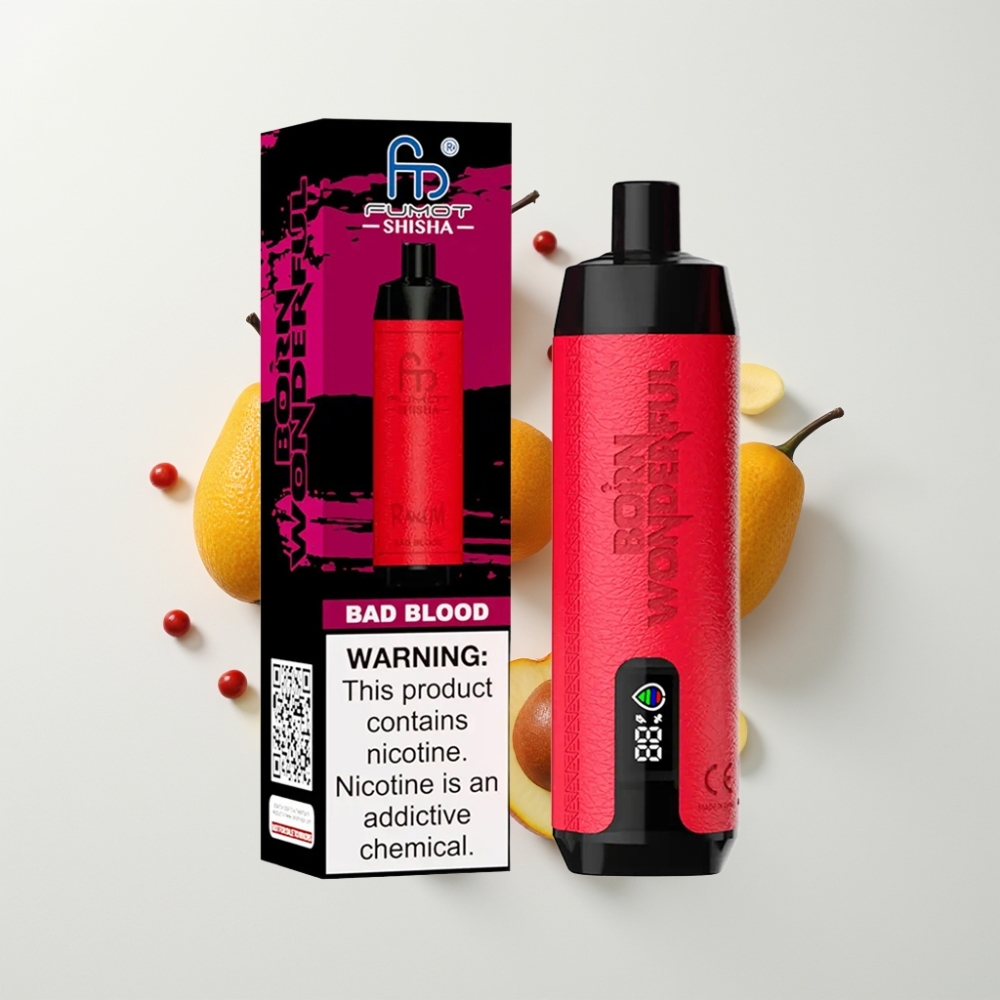 RandM Fumot Shisha 10000 Puff Eldobható E-cigaretta – 18ml, 0.5% Nikotin, Rosszvér