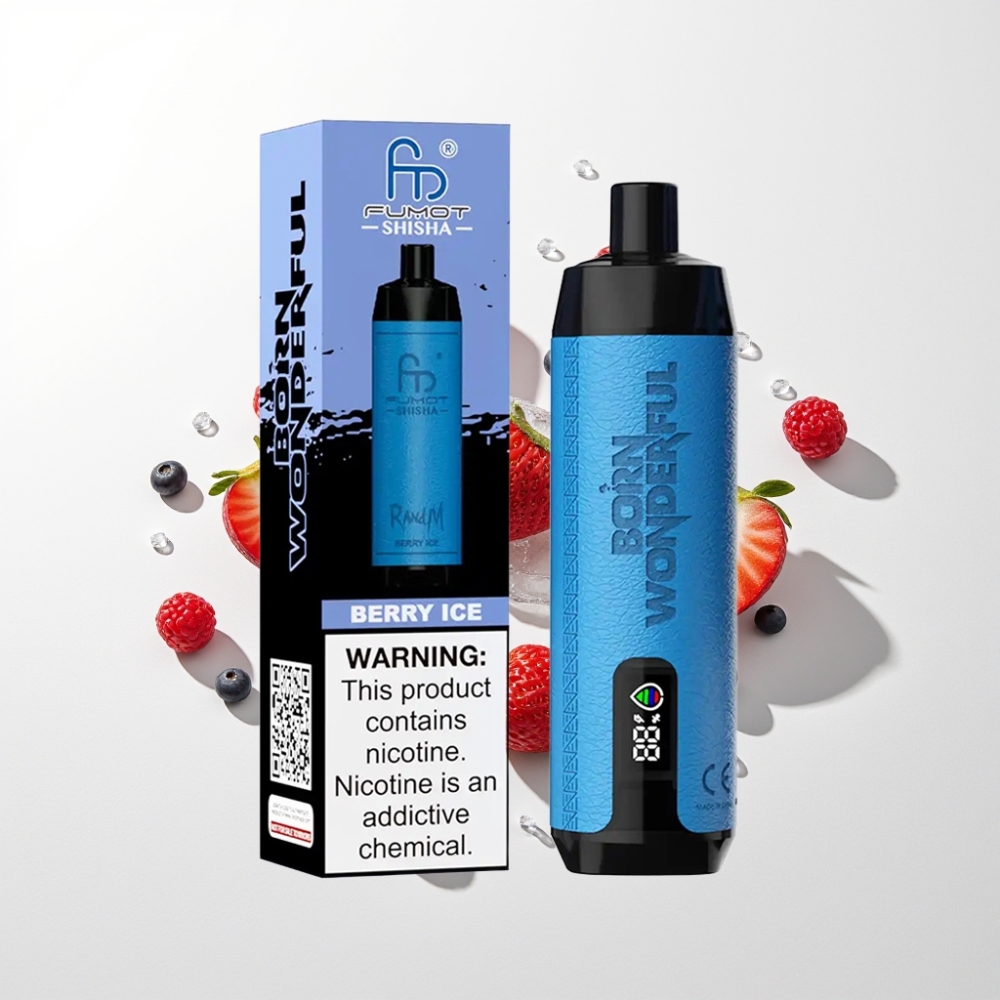 RandM Fumot Shisha 10000 Puff Eldobható E-vizipipa Bogyós Jég 18ml 0.5% Nikotin