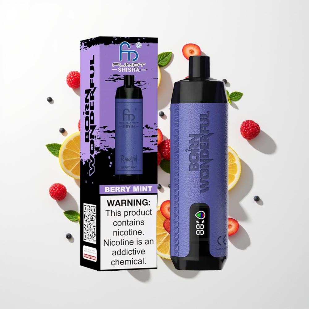 RandM Fumot Shisha 10000 Puffs Eldobható E-cigaretta – Borsmenta Íz, 18ml, 850mAh, Type-C