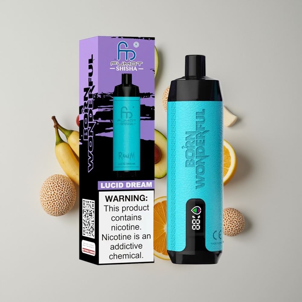 RandM Fumot Shisha 10000 Puffs Eldobható E-pára (18ml, 0.6ohm Mesh, Típus-C) Átlátszó Álom