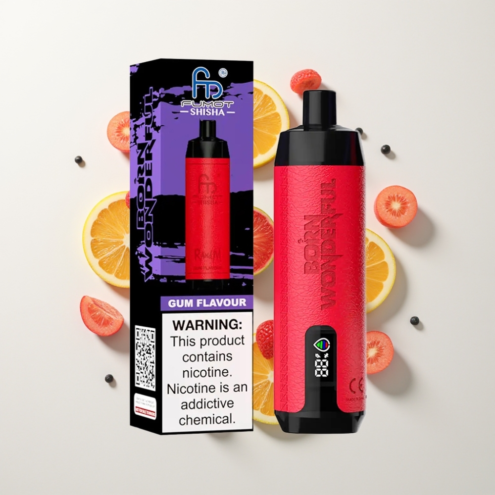 RandM Fumot Shisha 10000 Puffs Eldobható E-párologtató, 18ml, 0,6ohm Mesh, Íz - Rágógumi
