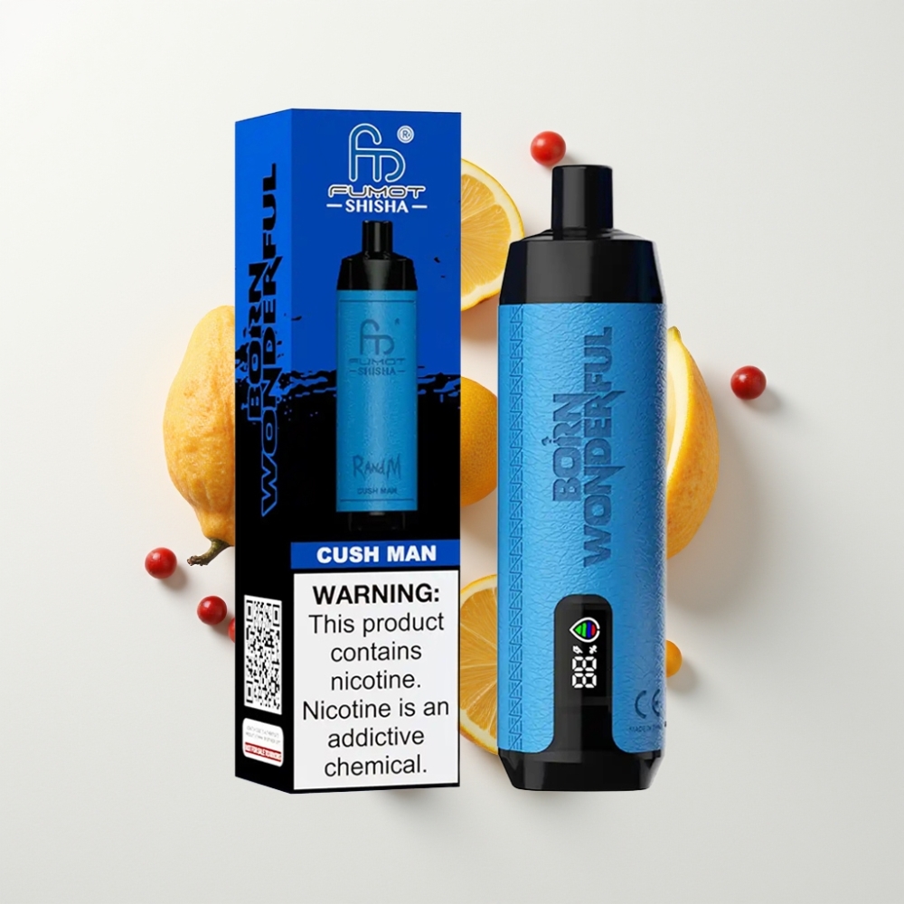 RandM Fumot Shisha 10000 Puffs Eldobható Vape – Cush Man, 18ml, 0.5% Nikotin, Mesh Coil