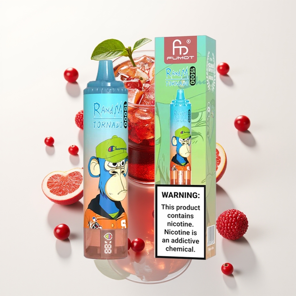 Fumot RandM Tornado 15000 Puff Cherry Cola 25ml Mesh Coil USB-C LCD