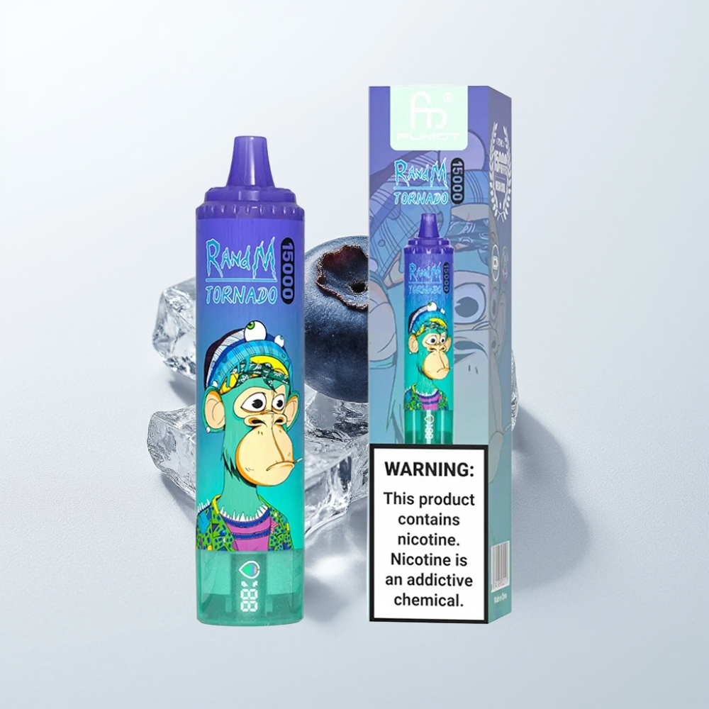 Fumot RandM Tornado 15000 Puff Áfonya Jég 25ml 850mAh Mesh Coil Type-C