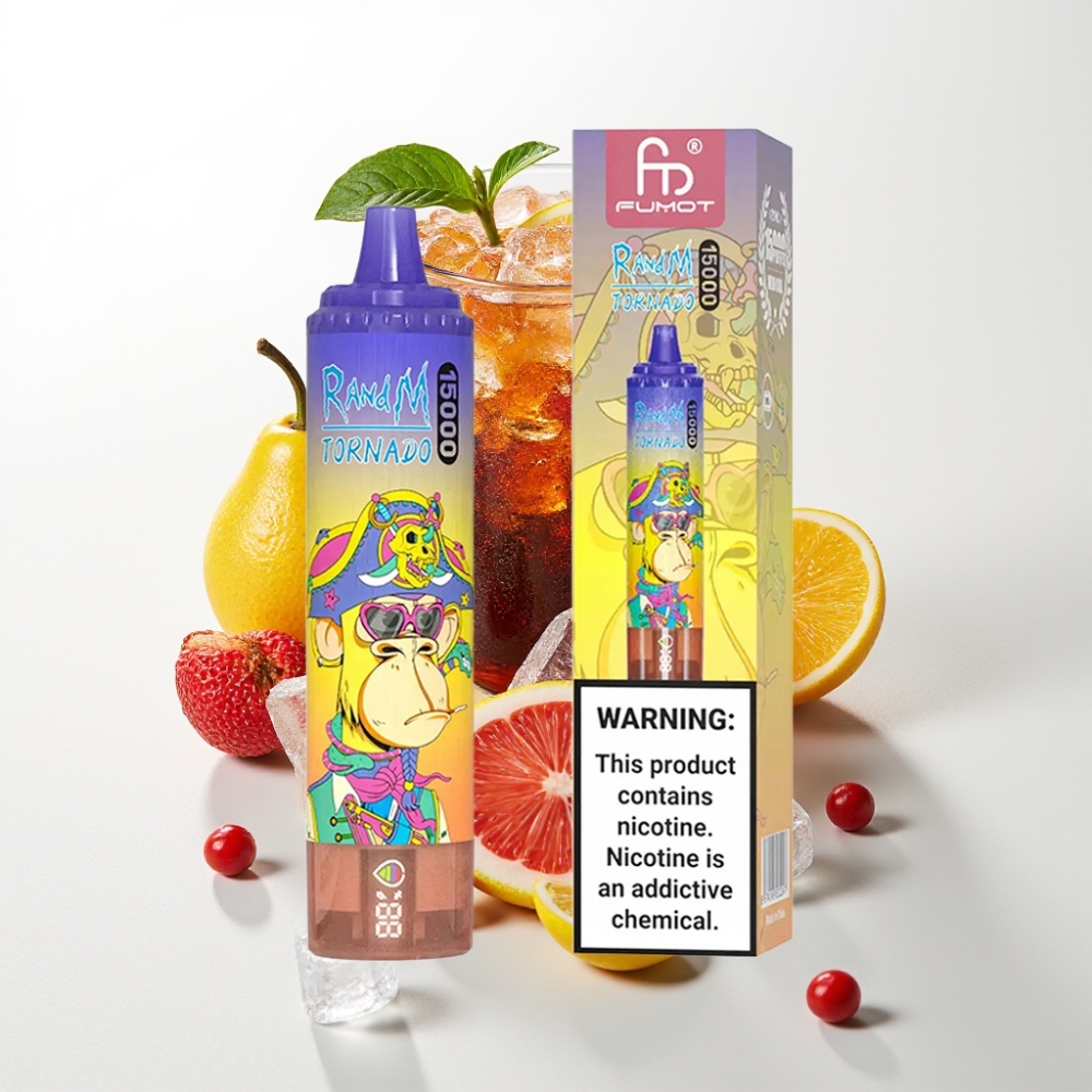 Fumot RandM Tornado 15000 Puffs Cola Jég 25ml 850mAh Mesh Coil USB-C LCD