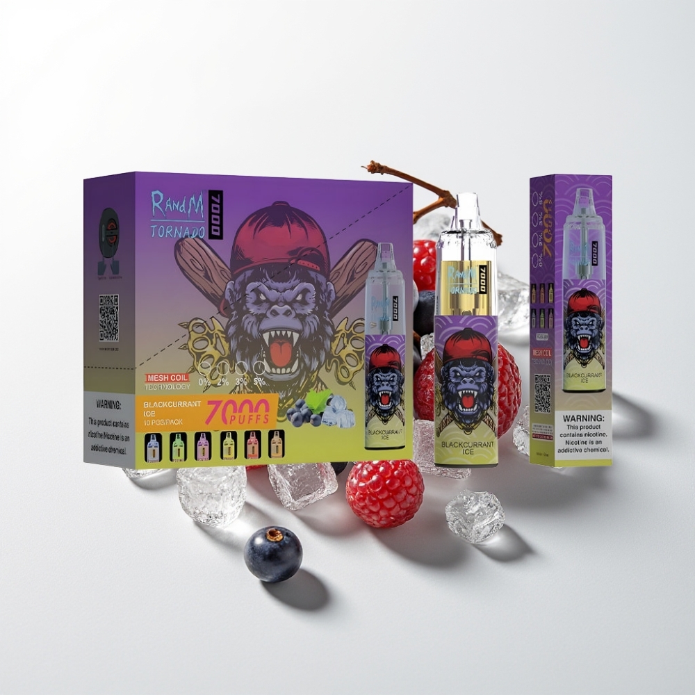 Fumot Tornado 7000 Eldobható E-cigaretta – 14 ML, Mesh Coil, Feketerjesz Jég