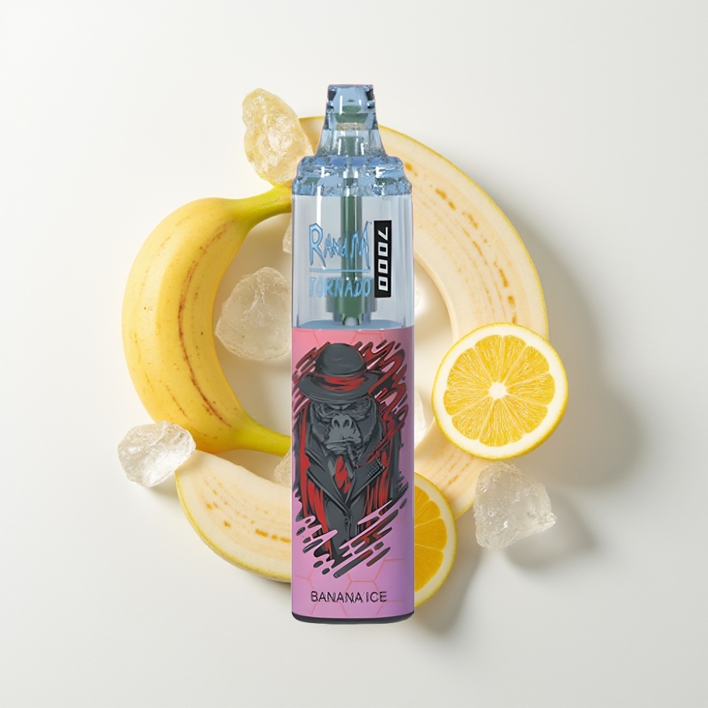 Fumot Tornado 7000 Eldobható E-pohár Banán Jég – 14ML, Mesh Coil, 850MAH, Típus-C