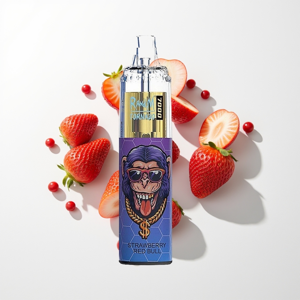 Fumot Tornado 7000 Eldobható E-szigi – 14 ML, Mesh Coil, Eper Red Bull Íz