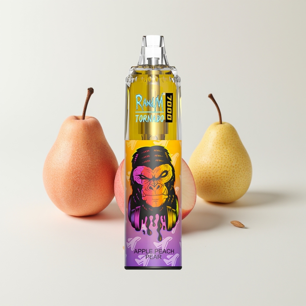 Fumot Tornado 7000 Eldobható Vape – 14 ML, Mesh Coil, Alma-Őszibarack-Körte
