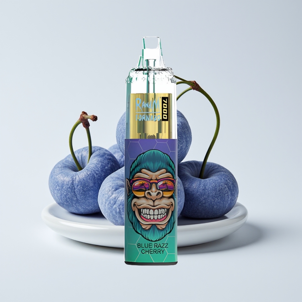 Fumot Tornado 7000 Eldobható Vape – 14 ML, Mesh Coil, Azul Málna-Cseresznye, Légállítás