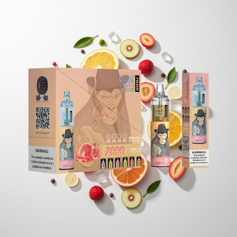 Fumot Tornado 7000 Eldobható Vape – 14 ML, Mesh Coil, Lédús Jég, Légbeállító