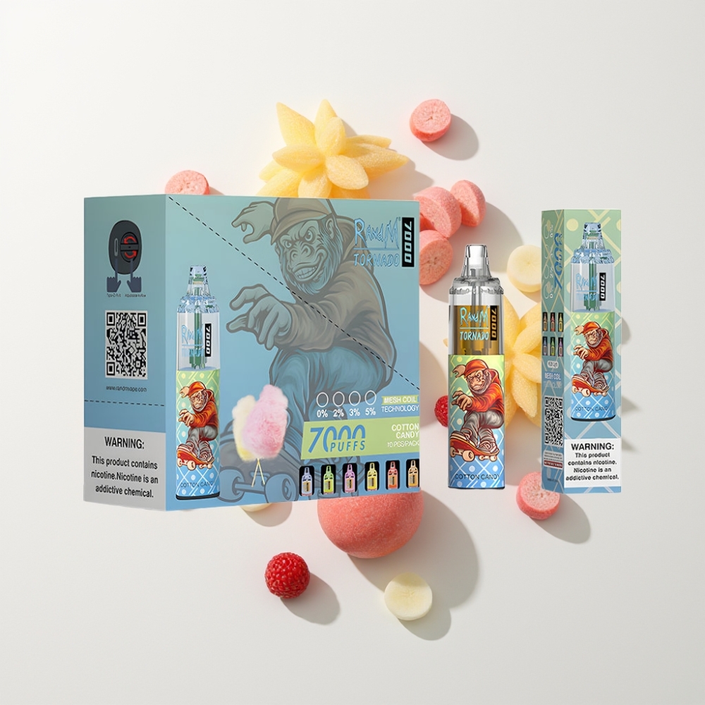 Fumot Tornado 7000 Eldobható Vape – 14 ML, Mesh Coil, Type-C, Légzésszabályozó, Vattacukor