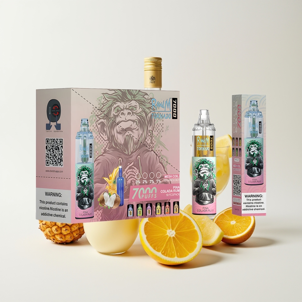 Fumot Tornado 7000 Eldobható Vape Pina Colada Rum – 14 ML, 850 MAH, Mesh Coil