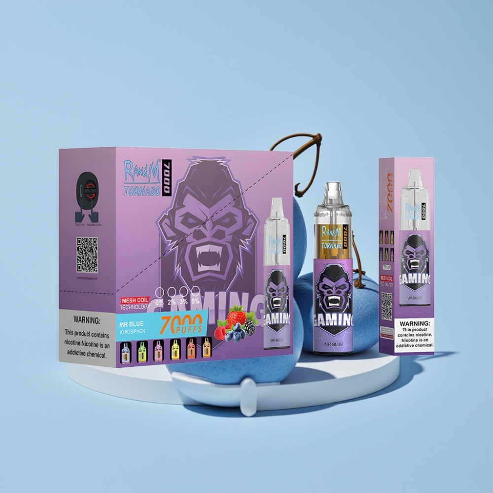 RandM Fumot Tornado 7000 Eldobható Vape – 14 ML, Mesh Coil, Dr. Azul