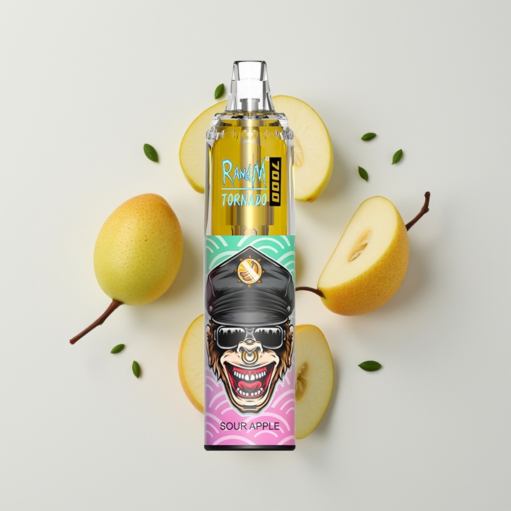 RandM Fumot Tornado 7000 Eldobható Vape – 7000 Füst, 14 ML E-liquid, Savanyú Alma