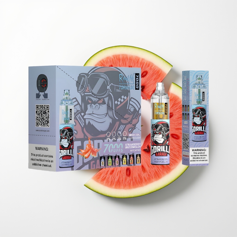 RandM Fumot Tornado 7000 Puff Eldobható E-pohár Eper-Dinnye Íz, 14 ML, Mesh Coil, Típus-C